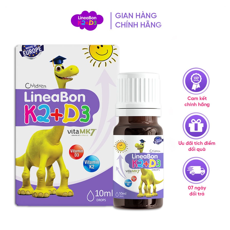 🆗.(Đã bán 22,1k) LineaBon vitamin D3 K2 10ml - Vitamin tăng chiều cao cho bé chính hãng