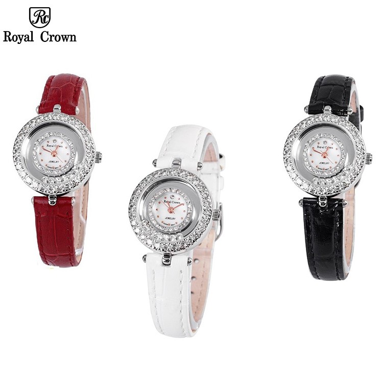 Đồng Hồ Nữ Royal Crown Chính Hãng 5308 Dây Da Mặt Nhỏ Lên Tay Cực Dễ