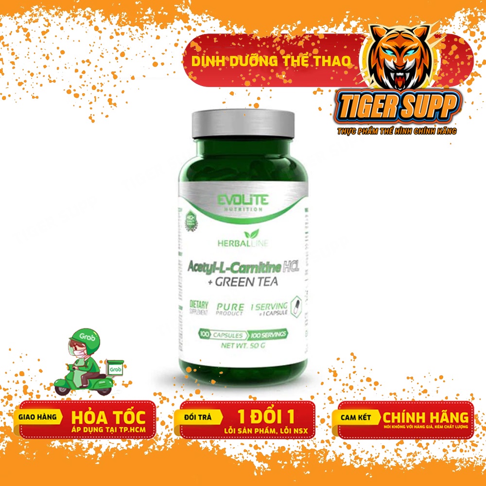 thuốc giảm cân l-carnitine green tea Freeship] Viên uống giảm mỡ Evolite Acetyl L-Carnitine HCL+ Green Tea, Viên  uống Carnitine và Trà Xanh