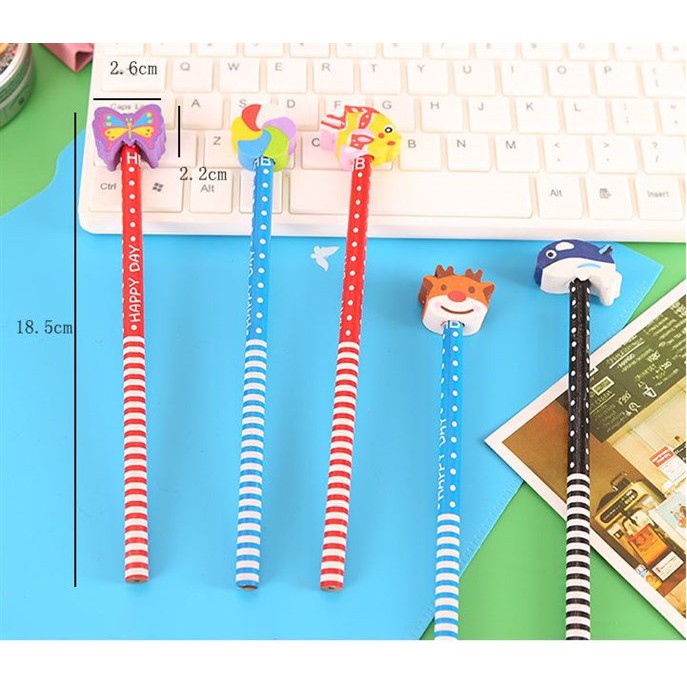 ✏️ COMBO 3 BÚT CHÌ KÈM TẨY DỄ THƯƠNG – KÍCH THƯỚC 20CM 🎀