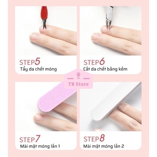 Bộ chăm sóc móng 9 món tại nhà tặng kèm 1 chai dầu dưỡng móng và 1 sơn mềm móng tẩy da chết móng tay Maycreate