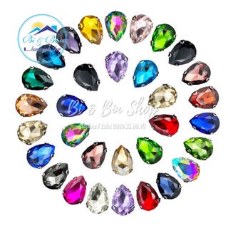 10 Viên Đá Đế Giọt Nước Hạt Pha Lê 10x14mm Đính Kết Trang Phục Thời Trang, Trang Trí Vương Miện - Bi & Bin Handmade Shop