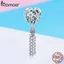 Hạt charm Bamoer SCC722 hình trái tim phối tua rua độc đáo
