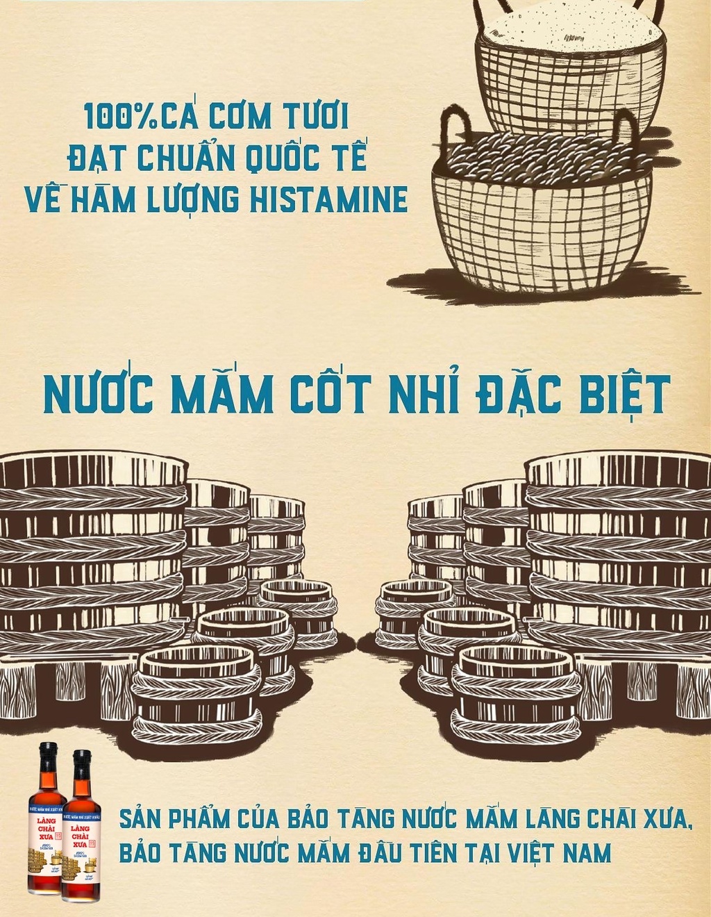 Mô tả Thùng 6 chai nước mắm nhỉ xuất khẩu Làng Chài Xưa Nhãn Xanh 500ml/chai - 3