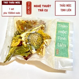 Trà hoa sen cổ Huế mix thảo mộc cung đình 1 set pha 2 lít nước không dùng đường