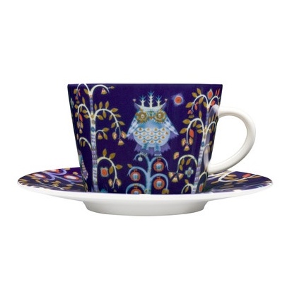 Ảnh Tách sứ uống trà Taika Iittala 200ml Phần Lan, họa tiết Bắc Âu xanh 1