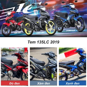 Tem rời dán xe Exciter 135 đời 2011-2014. Mẫu LC135 2019 đủ màu đỏ / xanh / xám