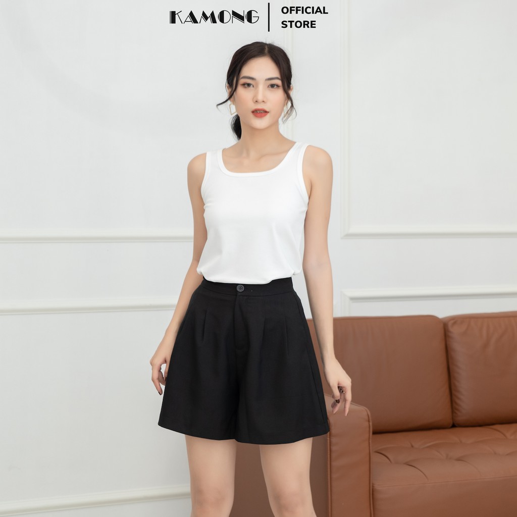 Ảnh Áo ba lỗ nữ sát nách KAMONG thun cotton 100% A134 3