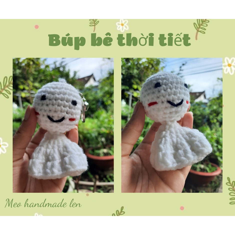 Móc khóa thỏ, gà, búp bê thời tiết, hoa hướng dương- Handmade len - Amigurumi (có chuông)