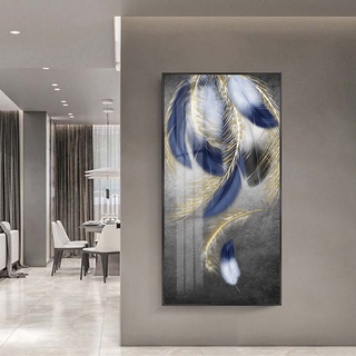 Tranh Treo Tường Lông Vũ Nghệ Thuật - Tranh Nghệ Thuật Treo Phòng Khách, Hành Lang Laminate Tráng Gương