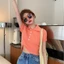 Áo Croptop Trơn Khuy Cổ Nữ, Croptop Chất Len Mongtoghi Hamina