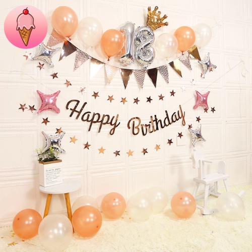 Dây Chữ Happy Birthday CNC Ép Kim Cao Cấp Trang Trí Tiệc Sinh Nhật Phong Cách Hiện Đại - Kem Shop K10