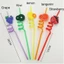 CORALTIDE 1 / 5 Ống Hút-Plastic Thiết Kế Khác Nhau Dự Tiệc Cung Cấp Nhiệt Độ Ống Hút Họa Tiết Hoạt Hình