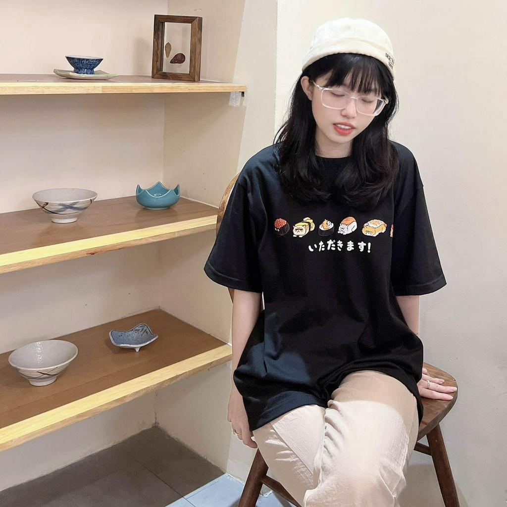 Áo Thun Sushi Meow Nam Nữ Unisex Form Rộng Oversized