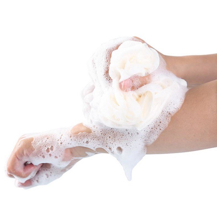 Bông tắm tạo bọt loại tròn 2 màu mềm mịn