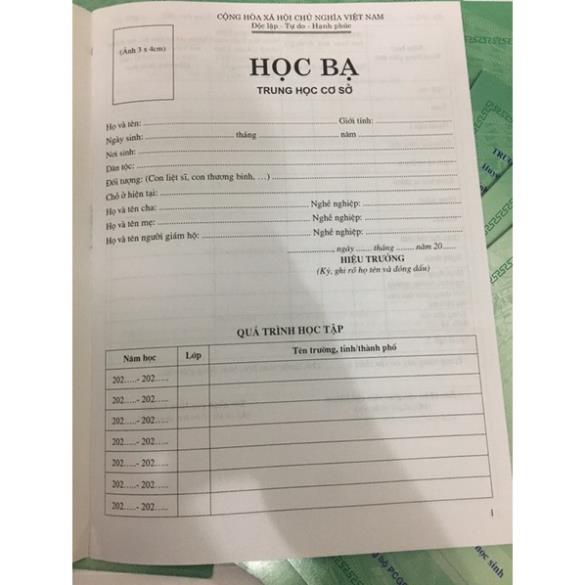 Ảnh Sách - Học bạ trung học cơ sở ( mẫu mới ) 1