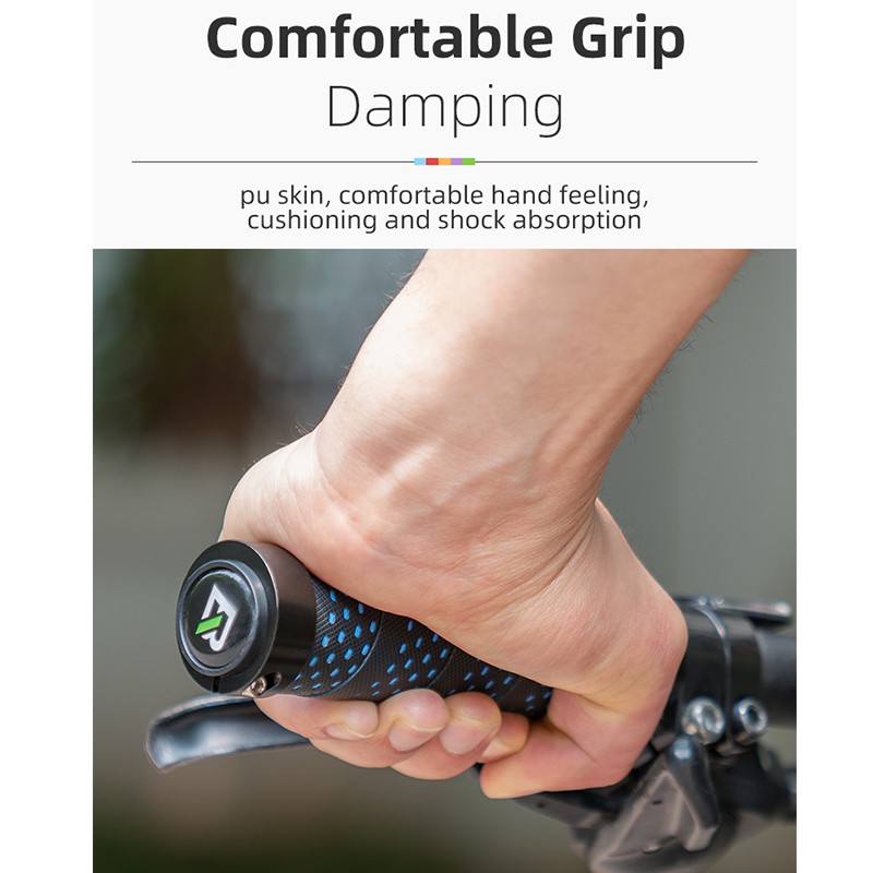 Tay cầm xe đạp chống trượt ROCKBROS MTB có thể khóa được với chất liệu PU