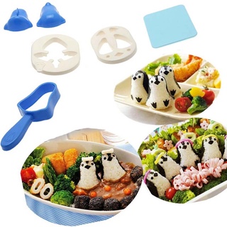 Dễ Thương Hình Chim Cánh Cụt Cơm Bóng Khuôn DIY Hoạt Hình Động Vật Cói Sushi Bento Máy Làm Khuôn Với Rong Biển Nori Biểu Hiện Cắt Bento Hộp Phụ Kiện