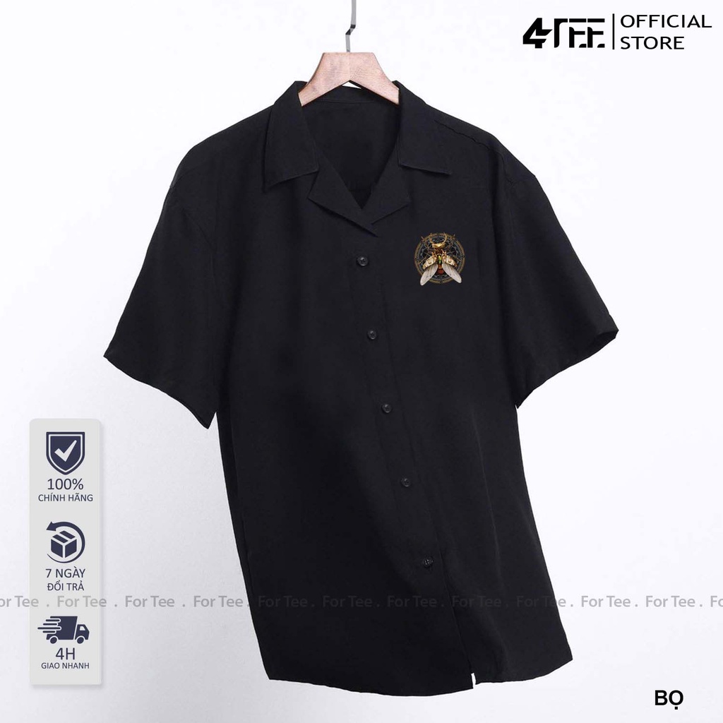 Áo sơ mi Basic Unisex form rộng , cổ vest - NGỰC BỌ