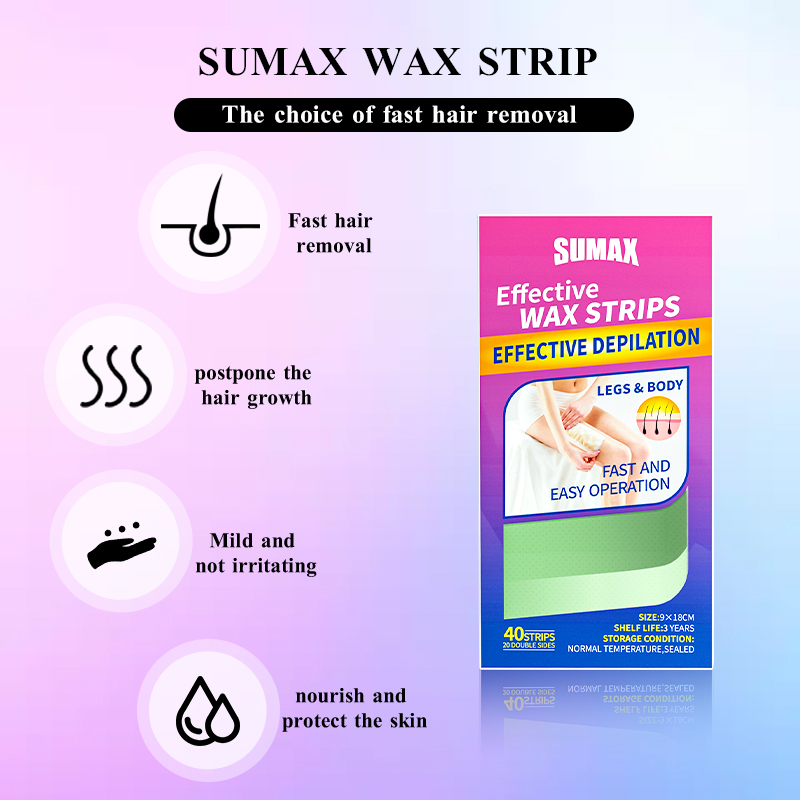 Ảnh SUMAX Sáp tẩy lông lô hội tự nhiên, có tác dụng trong 6 tuần, làm sạch chân lông mà không gây kích ứng, miếng dán tẩy lông không đau cho chân/tay/vùng bikini 40pcs 3
