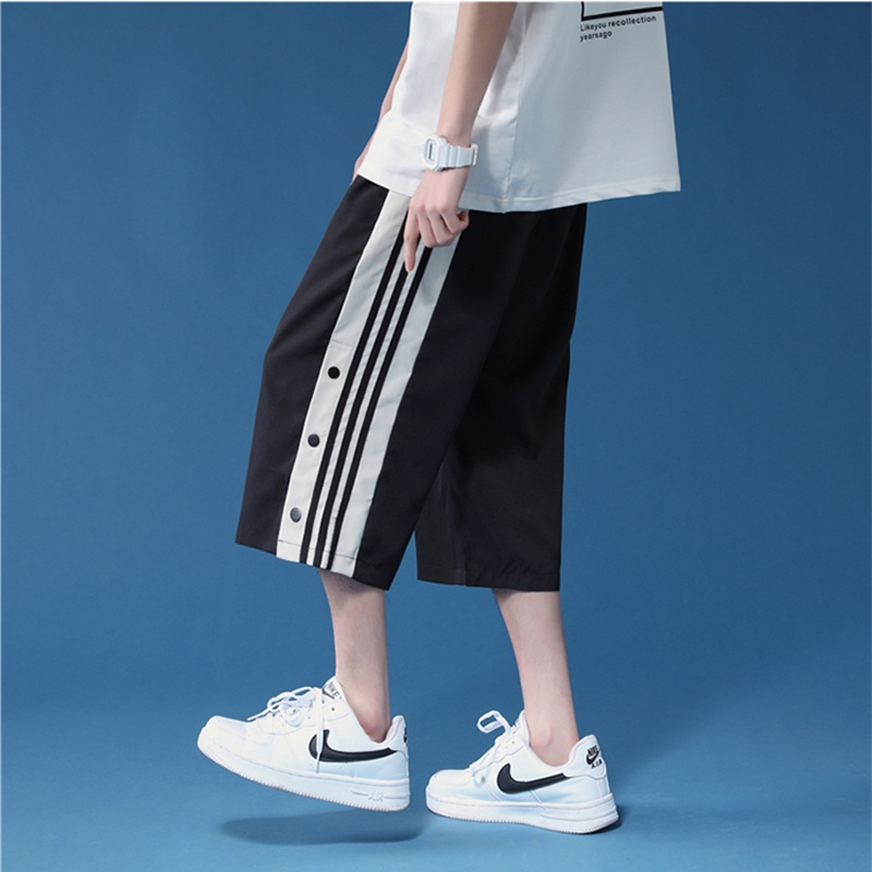 Quần short lững HAZEE unisex thể thao phối cúc lửng nam nữ mặc nhà ulzzang