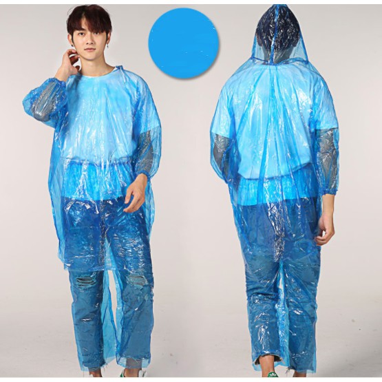 Bộ áo đi mưa giấy ni lông siêu dai có mũ sắc màu thời trang