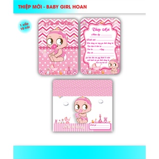 Thiệp mời sinh nhật, thiệp mời thôi nôi cao cấp cho bé đủ mẫu HAPPY PARTY kích thước 11 x 15 cm
