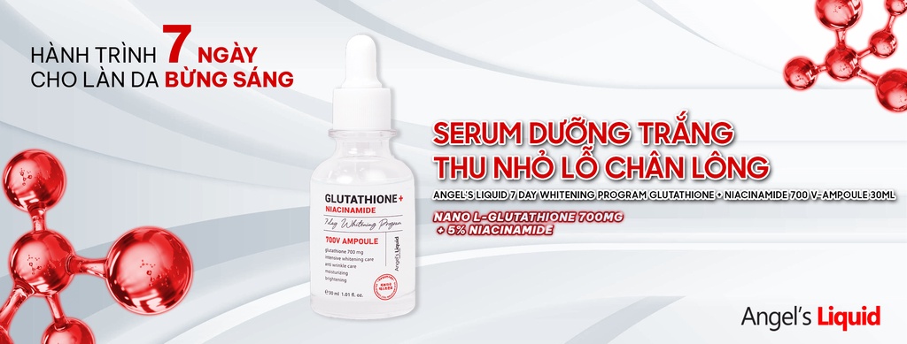 Mô tả Serum Dưỡng Trắng Se Khít Lỗ Chân Lông Angel's Liquid Glutathione + Niacinamide Ampoule 30ml - 1