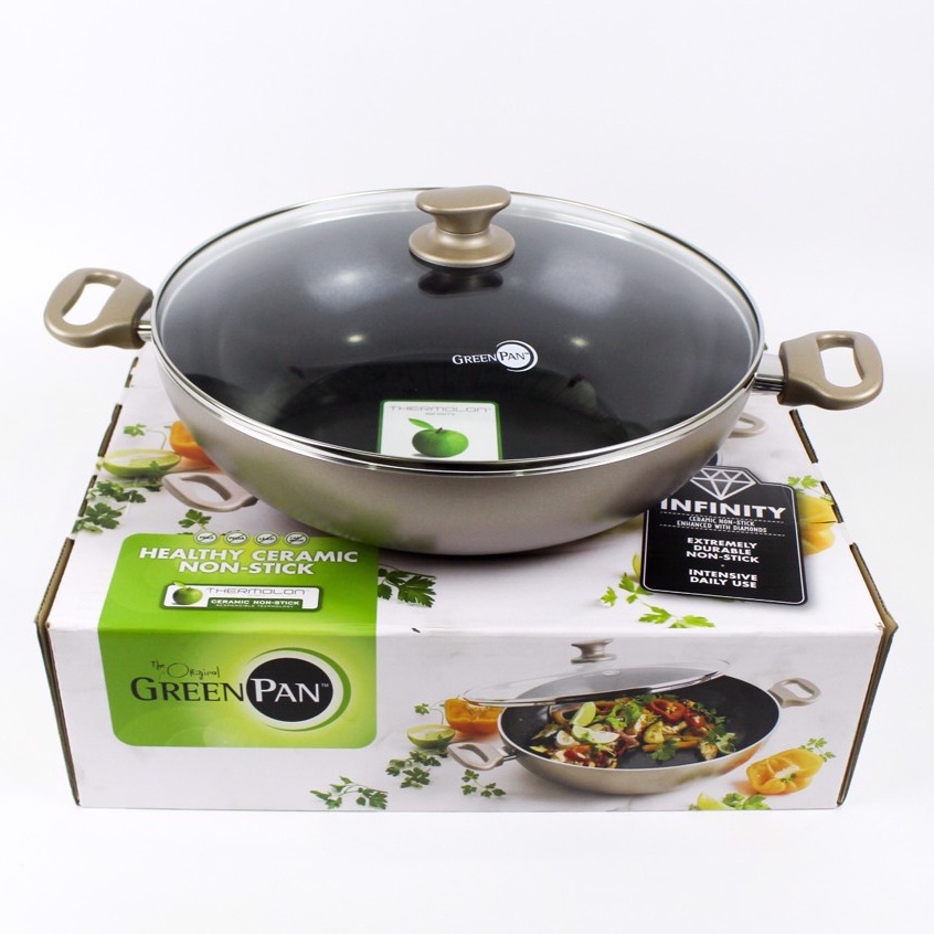 Chảo chống dính ceramic cao cấp GreenPan Cam.Bronze 32cm sâu có nắp -  675976 | Shopee Việt Nam