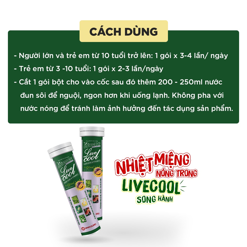 Ảnh Viên sủi thanh nhiệt Livecool Nam Dược hương chanh dây 16 viên x4g hỗ trợ giảm nhiệt miệng nóng trong, tăng sức đề kháng 4