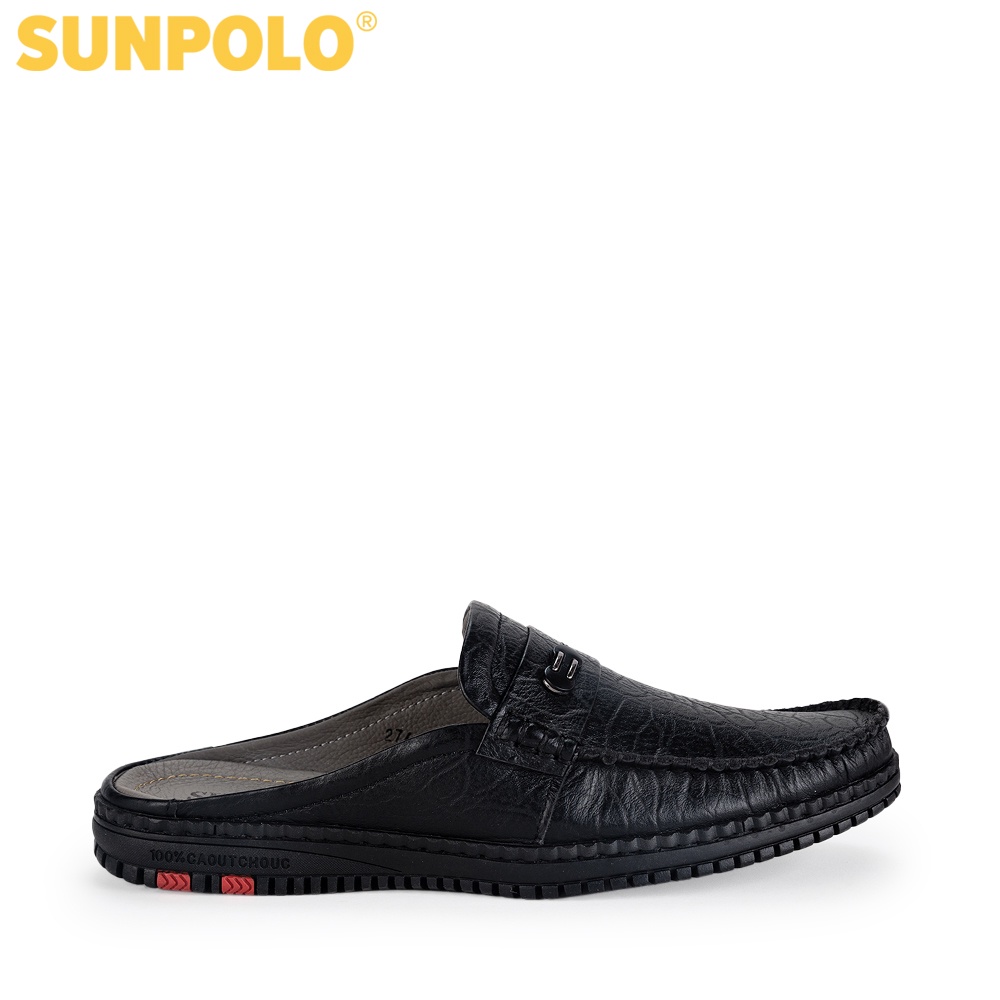 Ảnh Giày sục dép nam Da bò SUNPOLO đi làm đi chơi SPO274 2