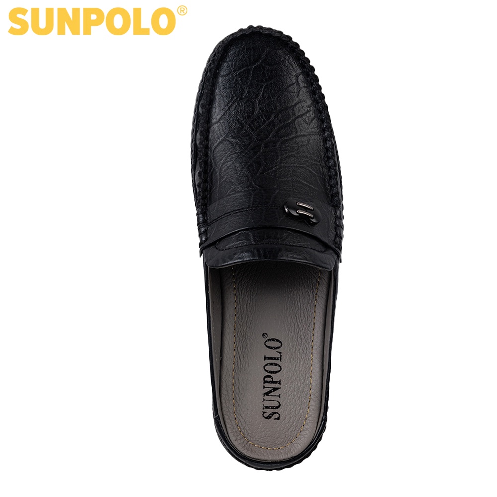 Ảnh Giày sục dép nam Da bò SUNPOLO đi làm đi chơi SPO274 4