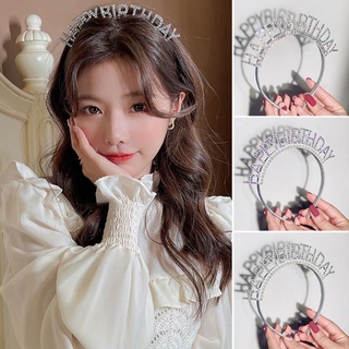 Bờm băng đô cài tóc lấp lánh happy birthday vải xốp trang trí sinh nhật bạn gái