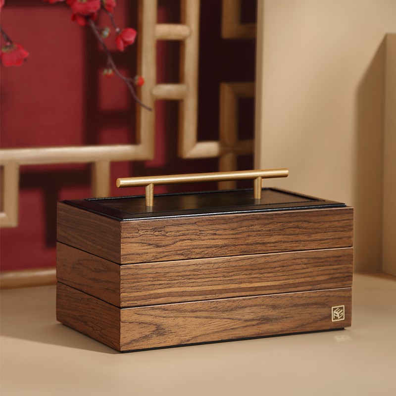 Hộp gỗ đựng trang sức CASEGRACE có tay cầm thiết kế tiện lợi