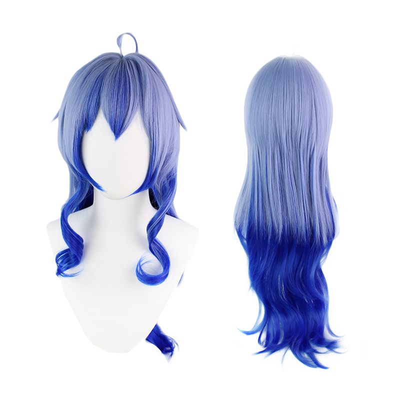 Tổng hợp Genshin Premium Impact Ganyu Blue Wig cho và Halloween Cosplay