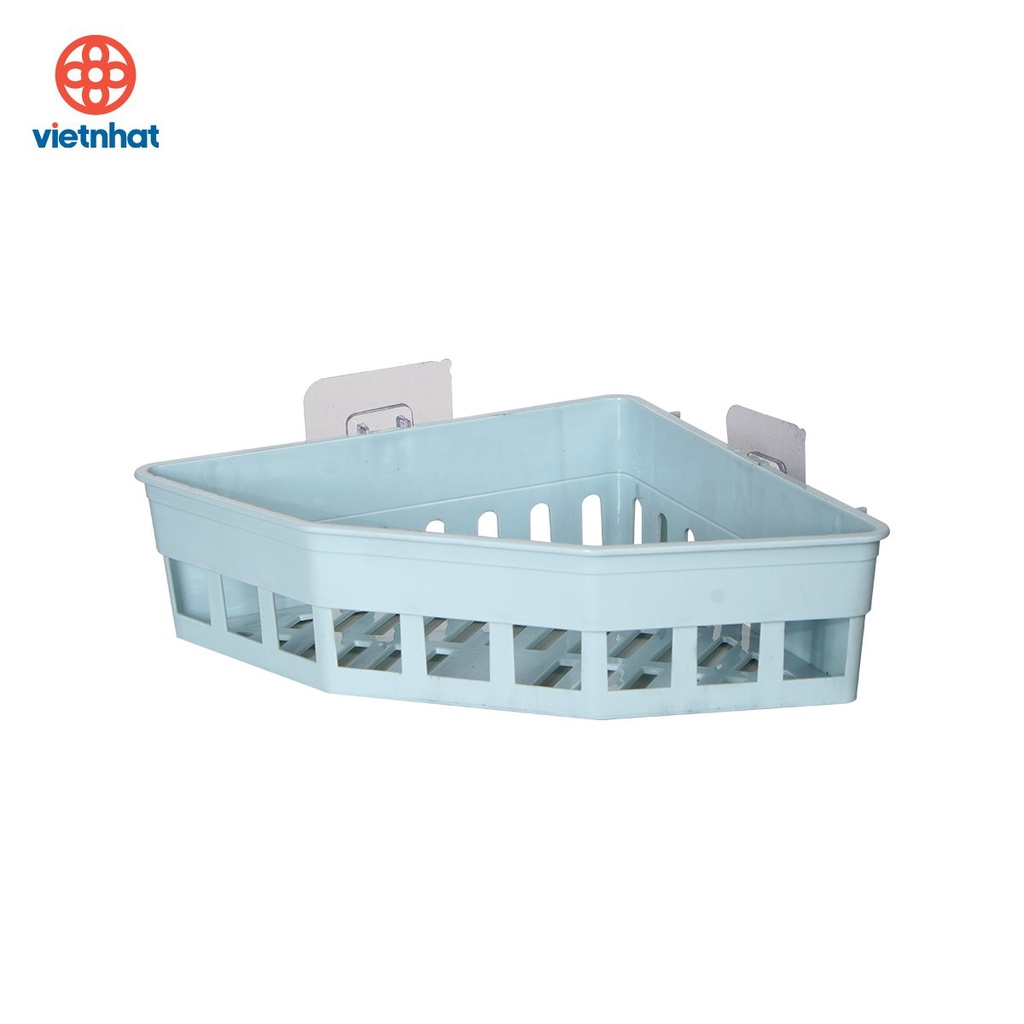 Khay tam giác dán tường Hokori Việt Nhật đựng vật dụng nhà tắm nhà bếp, Kệ đựng đồ đa năng nhựa PP cao cấp 5610