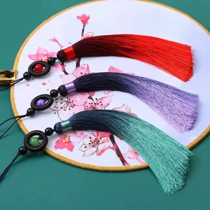 Hạt Chuyển Đổi Tua Rua Mặt Dây Lụa Băng Chống Nhăn Thắt Nút Trung Quốc Handmade Treo Tai Trang Sức Túi Đánh Dấu
