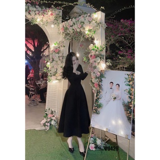 Váy maxi nữ phối nhũ loại 1 thiết kế cổ khoét dáng xòe tiểu thư siêu xinh, Đầm nữ dự tiệc trẻ trung rẻ đẹp