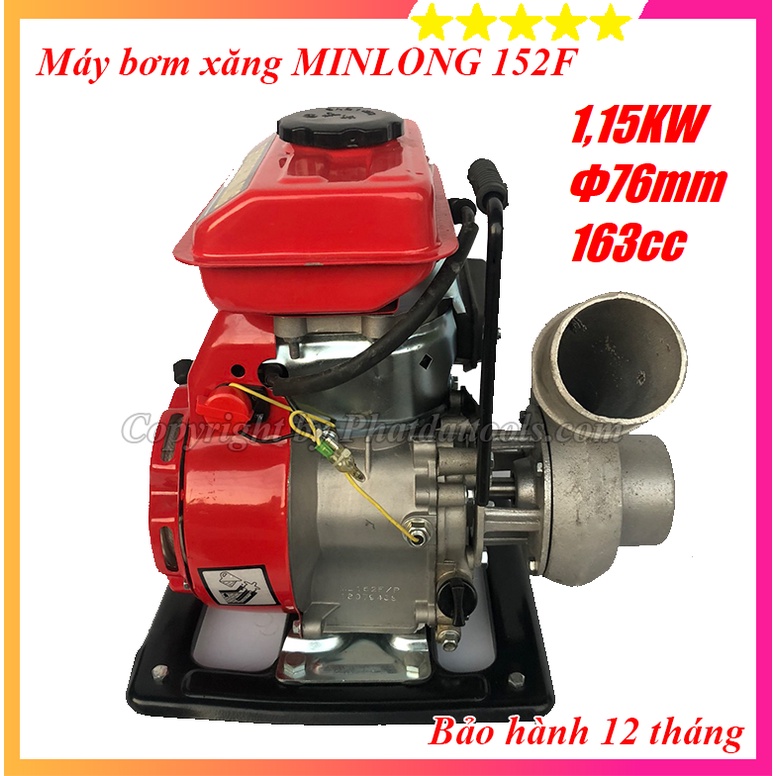 Máy bơm nước chạy xăng MINLONG 152F - Động cơ 4 thì tiết kiệm nhiên ...