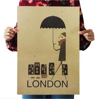 Poster London hình booth London trang trí quán cà phê/điện thoại