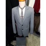 Bộ vest nam trung niên chất liệu vải kaki cao cấp may 3 lớp đệm ngực độn vai tặng cà vạt ghim cài hộp đựng — ảnh 6