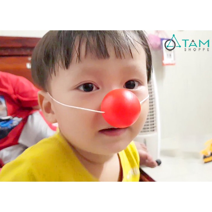 Mũi chú hề đỏ bằng nhựa có dây đeo ĐK4.5cm | Shopee Việt Nam