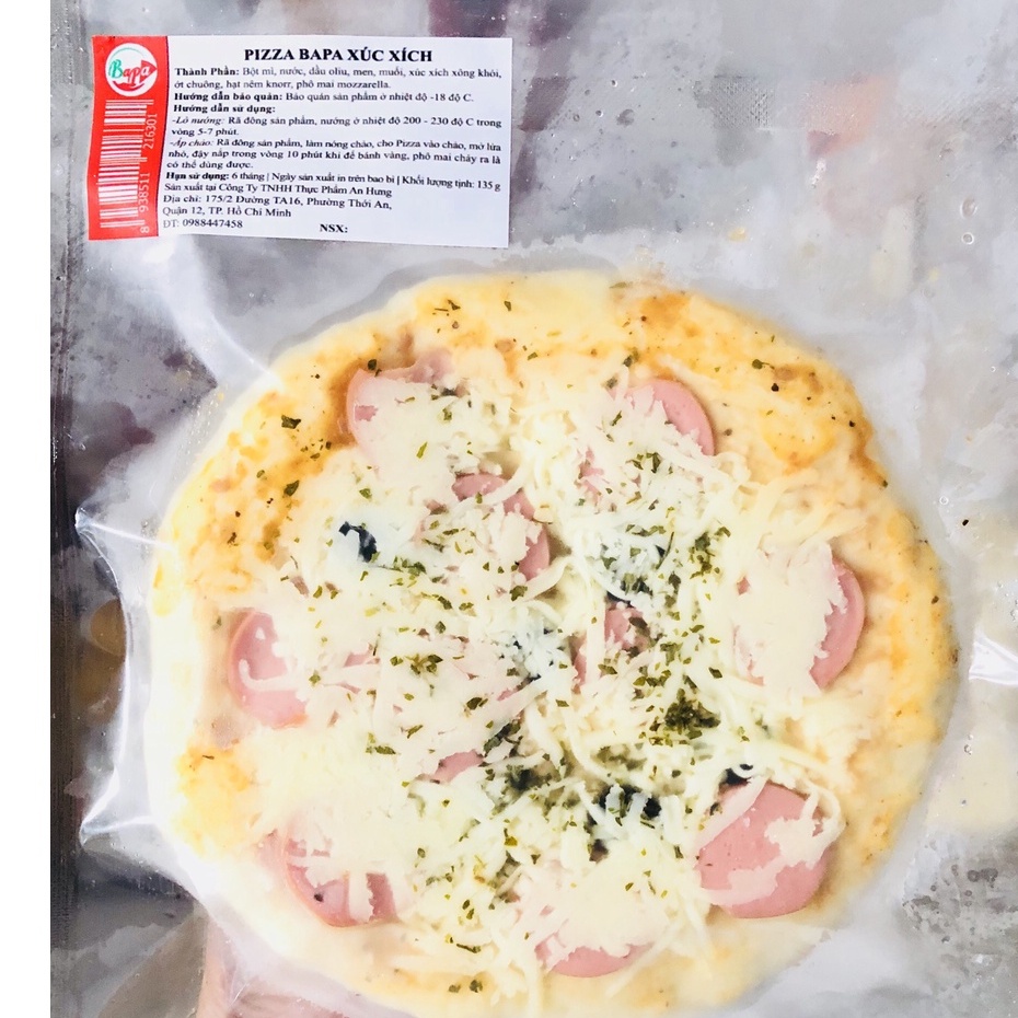 Bánh Pizza Xúc Xích size 15cm ( chế biến sẵn, chưa nướng)