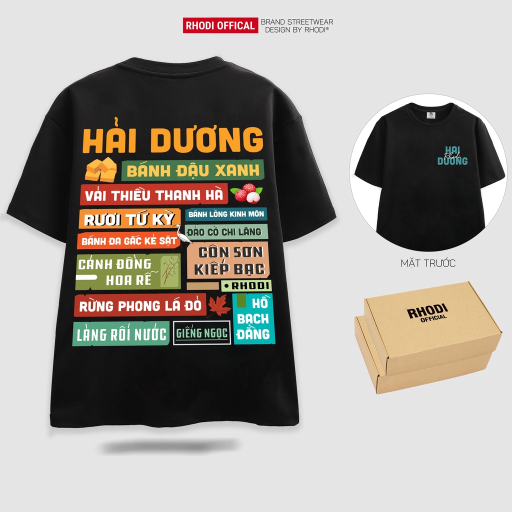 Áo phông local brand RHODI dáng tay lỡ unisex phong cách ulzzang nelly Hải Dương