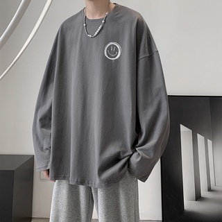 Áo thun nam size M-5XL tay dài dáng rộng thời trang mùa đông phong cách Hàn Quốc