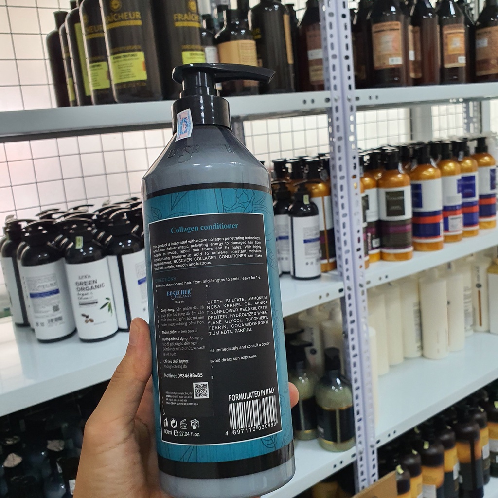Cặp Dầu Gội Xả Bosecher Collagen 800ml | Hỗ Trợ Sạch Gàu Dầu, Dưỡng Tóc Mềm Mượt.