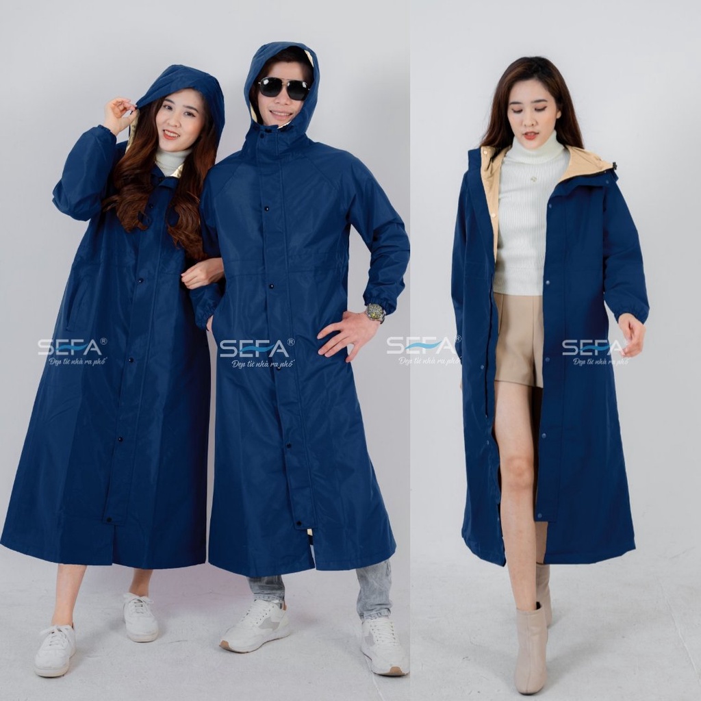 Ảnh Áo mưa măng tô SEFA hai lớp nhiều màu, hàn nhiệt chống nước cao cấp 3