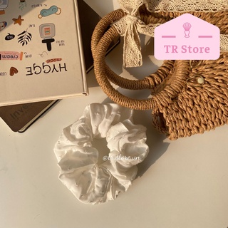 Scrunchies cotton họa tiết loại phồng to lớn cột tóc XL