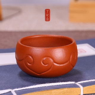 Ly uống trà, chén trà tử sa như ý cao cấp, dáng tròn, kích thước 7x3.6cm, dung tích 70ml
