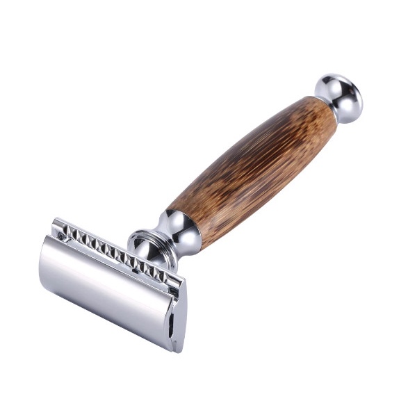 Dao Cạo Râu Nam Cán Gỗ Tự Nhiên ONGTRE, Cao Cấp, Quà Tặng Doanh Nhân, Sinh nhật, Quà Tặng Bạn Trai, Tặng Kèm Lưỡi Cạo
